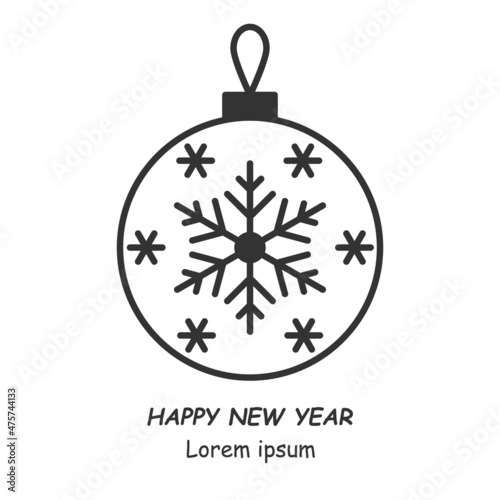 Decorated christmas glass balls for christmas tree. Illustration on a white background.