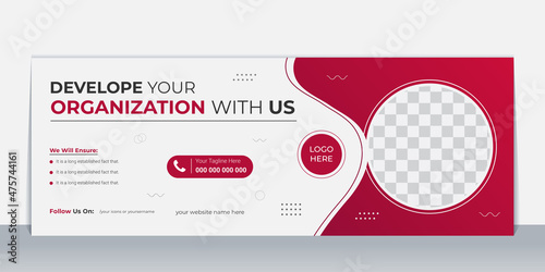 Corporate Facebook cover page design template, Creative Business social media cover, post, web banner design layout, Red pink color modern design with unique shapes
