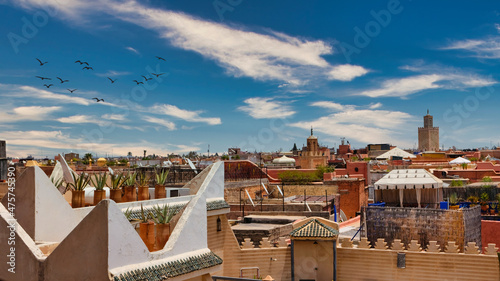 Marrakech typical rooftops photo