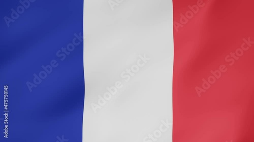 Bandera animada, Francia. 4K