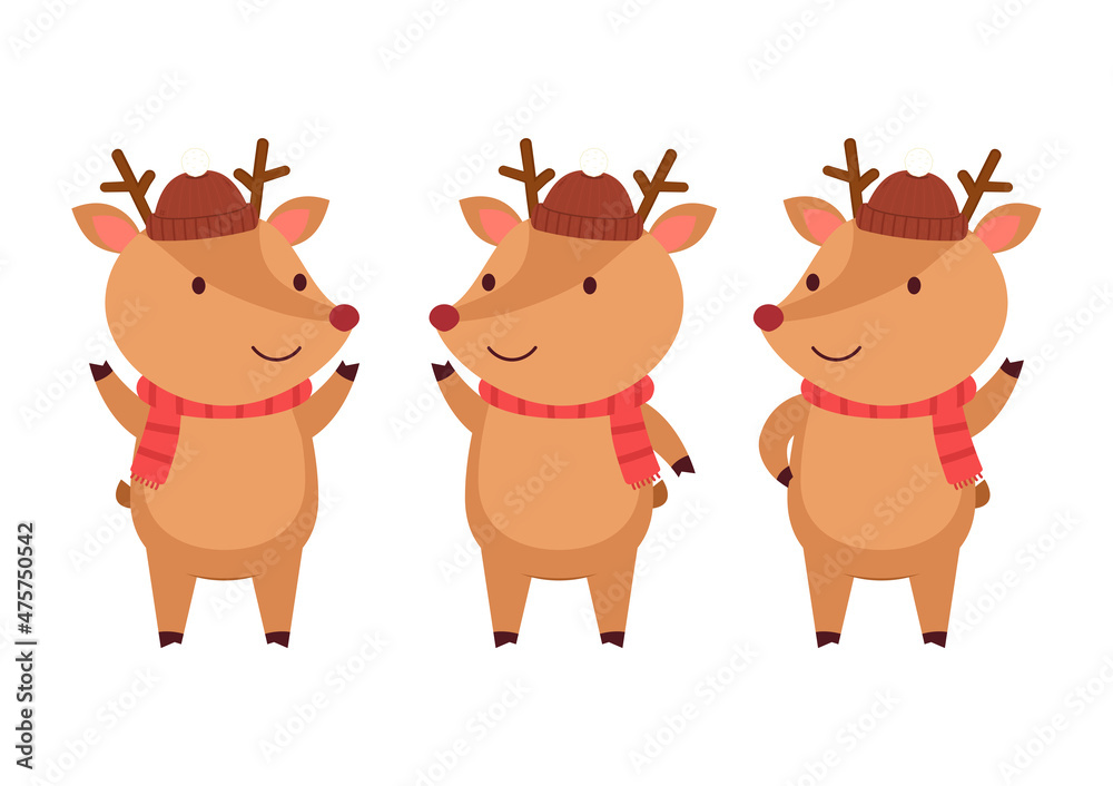 Cute Reindeer vector. Reindeer cartoon. Cute Reindeer vector. Reindeer cartoon.