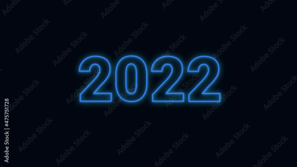 Festive motion animation with neon text, lights, sparks for holiday, party, Christmas, New Year 2022. Glowing New year's inscription. Greeting card, banner. Dynamic web design. Festive motion animation with neon text, lights, sparks for holiday, party, Christmas, New Year 2022. Glowing New year's inscription. Greeting card, banner. Dynamic web design.