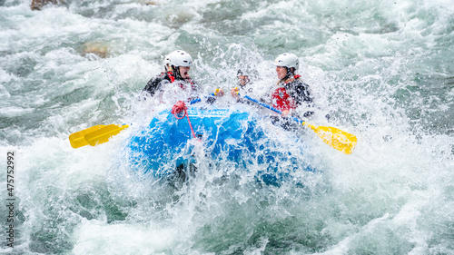 Whitewater rafting adventure in the middle of the Norway