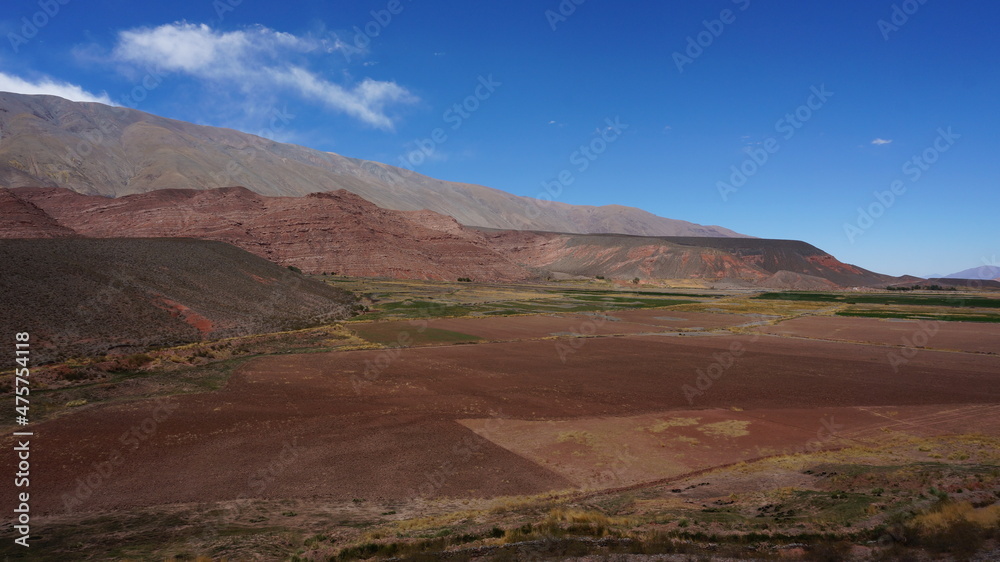 Fototapeta premium gravel road through a mountain valley in argentina