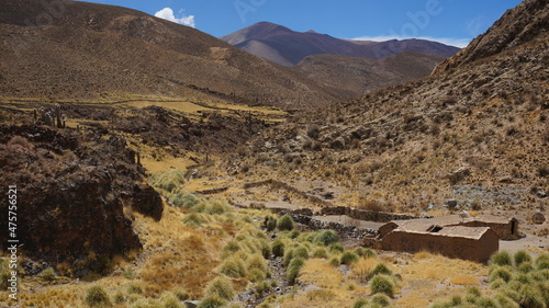 high altitude valley in the andes