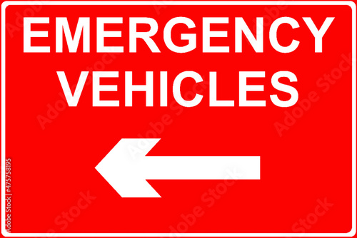 Emergency vehicles only allowed this way during road work sign