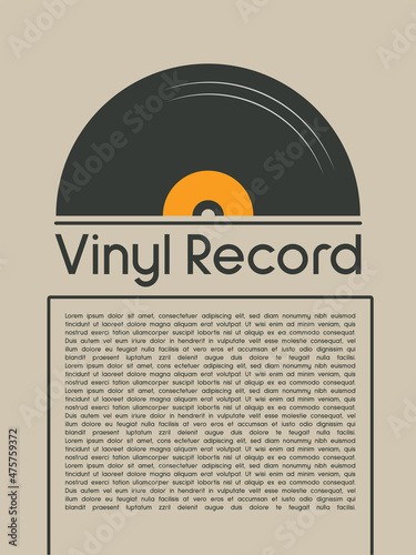 Affiche de musique style rétro vintage moderne avec disque vinyle