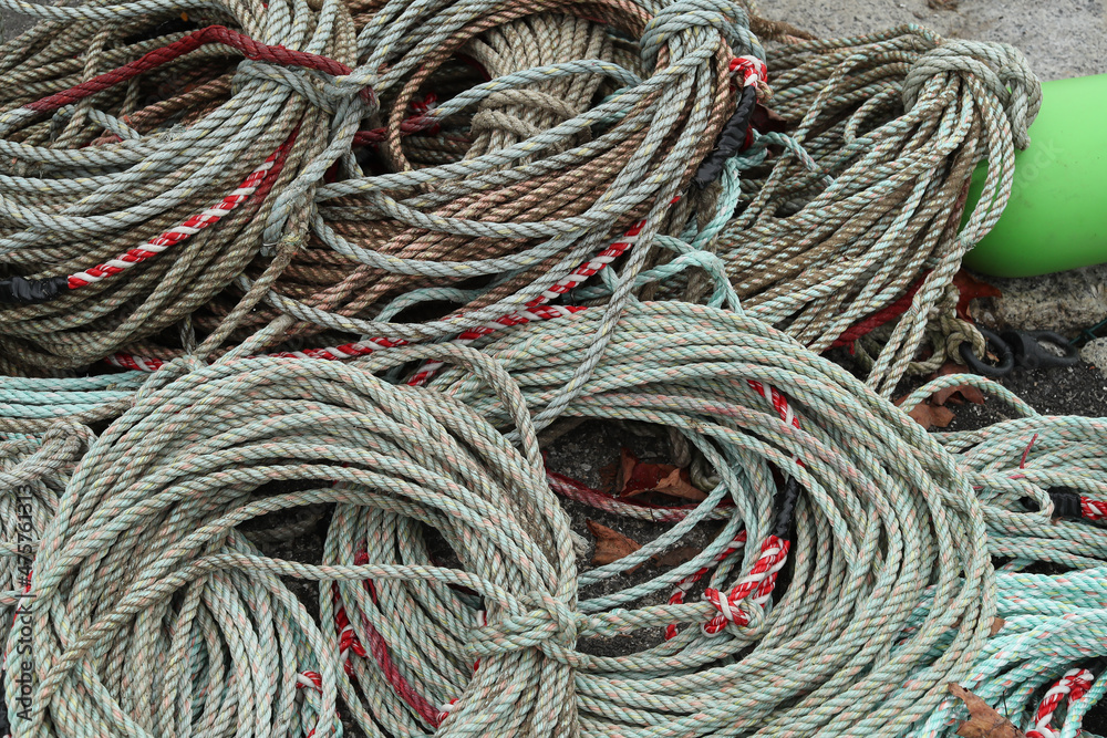 Ropes of a fisherman, Rockport, Mass