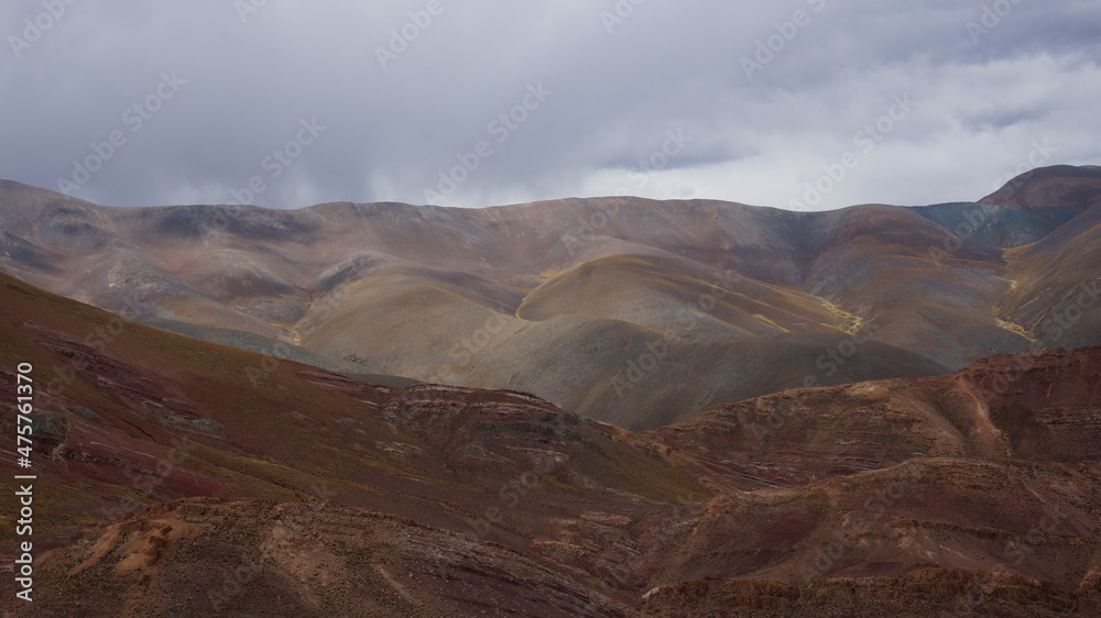 beautiful mountain range in the andes