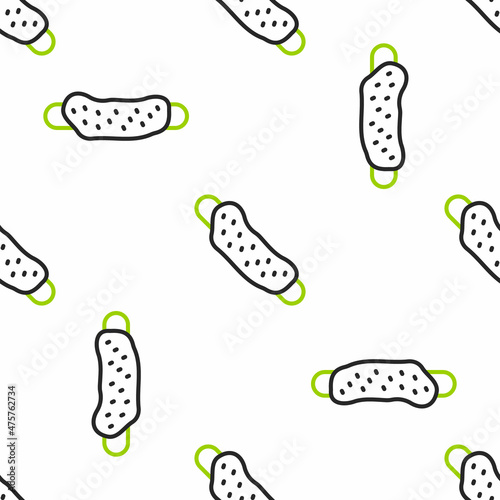 Line Washcloth icon isolated seamless pattern on white background. Bath house sauna washcloth sign. Item for pleasure and relaxing. Vector