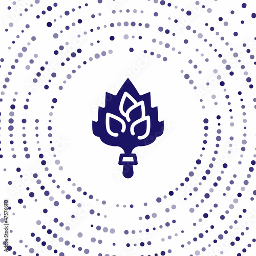 Blue Sauna broom icon isolated on white background. Broom from birch twigs, branches for Russian steam bath, sauna, washhouse. Abstract circle random dots. Vector