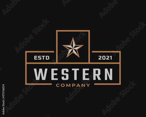 Classic Vintage Retro Label Badge for Western Country Texas Logo Design Inspiration