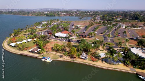 Aerial view of landmark of downtown Brasilia Brazil. Cityscape of brazilian capital city. Governmetn travel destinations. photo