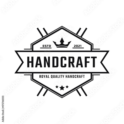 Classic Vintage Retro Label for Royal Quality Handcraft Badges Logo Design Inspiration