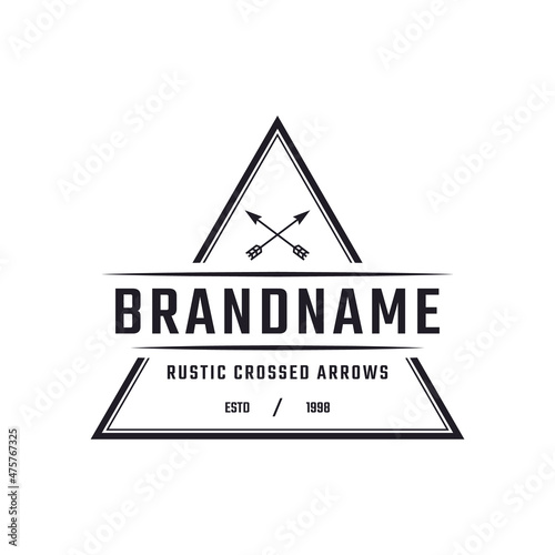 Classic Vintage Retro Label Badge for Crossed Arrows Rustic Hipster Stamp Logo Design Inspiration