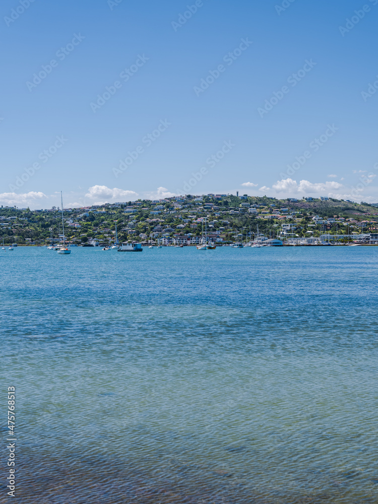 Knysna town from Thesen Island from water level Knysna town from Thesen Island from water level