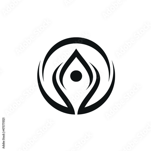 Vector Human Icon Meditation Yoga, Health logo design, Simple Graphic Symbol