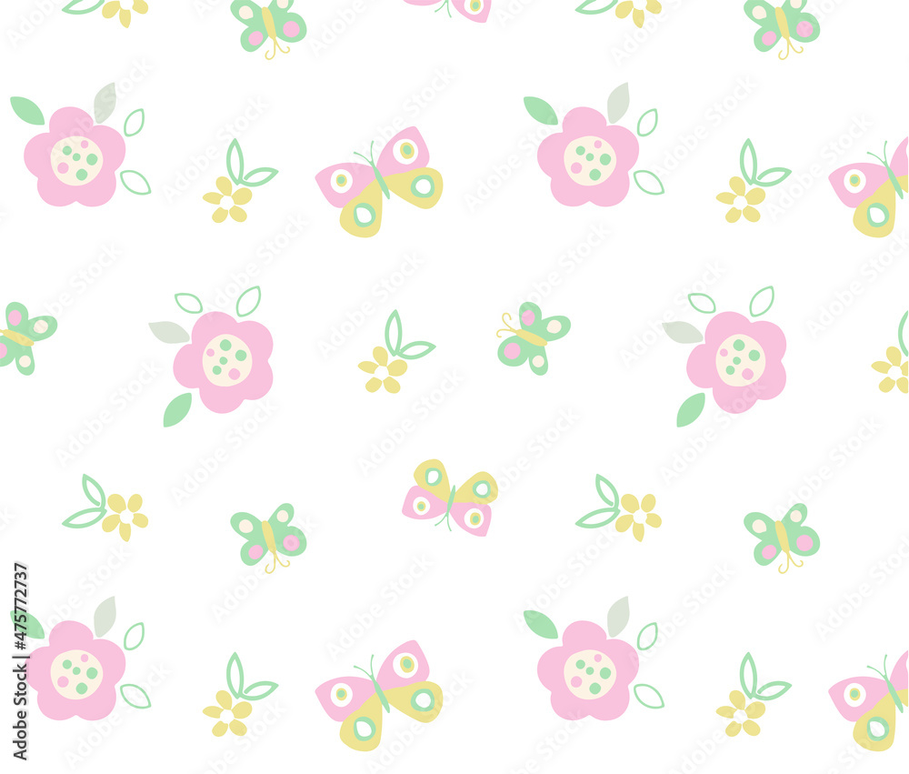 Seamless nursery pattern, vector illustration. Can be used for baby bedding, wallpaper, nursery decor, baby shower invitation card, kids room decor.