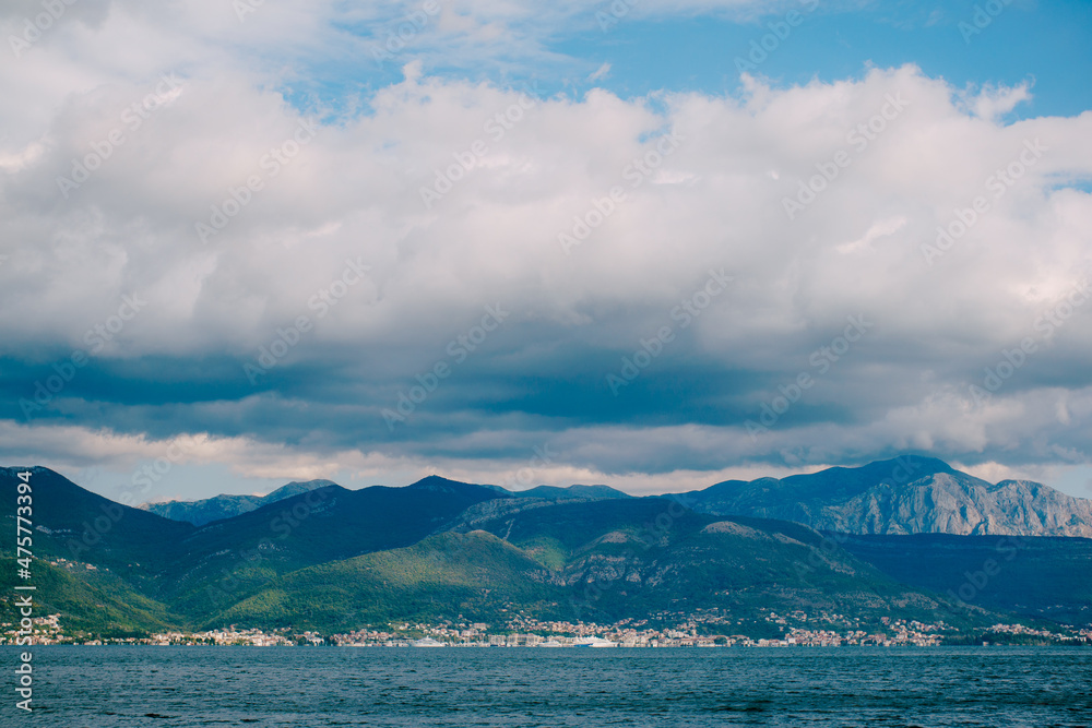 View from the sea to the Marina Porto Montenegro
