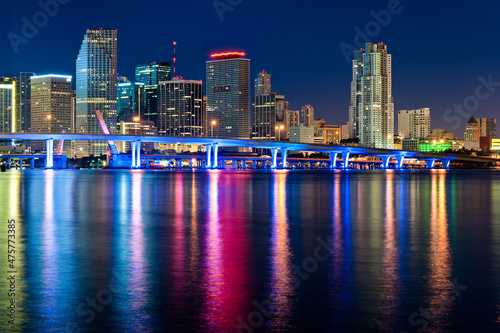 Cityscape of Miami, Florida at night © Jason Eldridge/Wirestock
