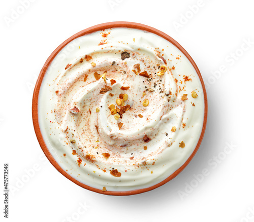 bowl of hot dip yogurt sauce