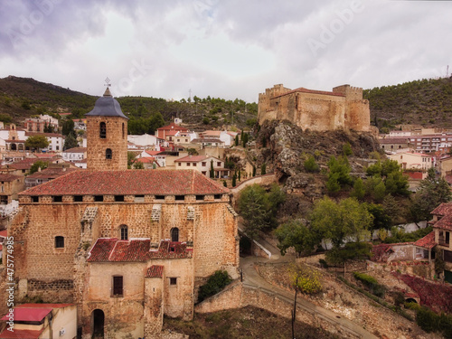 Cityscape of Yeste, with medieval buildings in Albacete, Castilla la Mancha, Spain photo