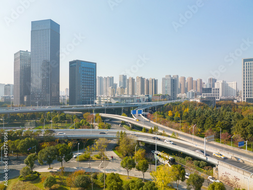 Autumn scenery of Houxianghe Park in Wuhan, Hubei, China