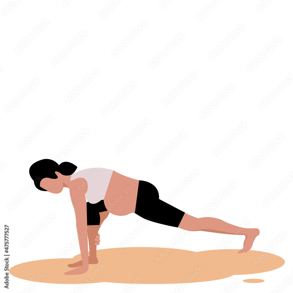 No face Pregnant woman yoga pose .Young beautiful woman Pregnant Pose on white background.Vector isolate flat design concept for exercising prenatal and Yoga during pregnancy good for mum and baby. No face Pregnant woman yoga pose .Young beautiful woman Pregnant Pose on white background.Vector isolate flat design concept for exercising prenatal and Yoga during pregnancy good for mum and baby.