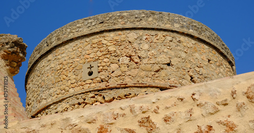 Low angle shot of the dome of the castle of Guzmanes in Huelva, Andalusia, Spain photo