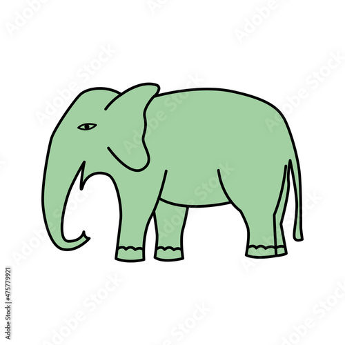 Hand drawn elephant vector illustration. White background.