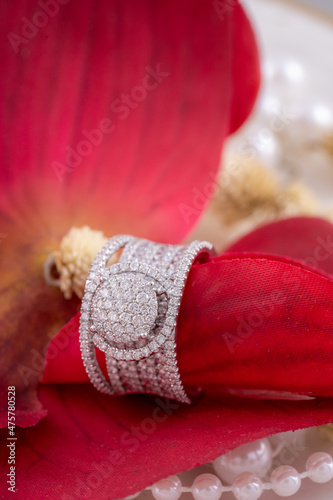 Studio shoot of diamond jewelry.