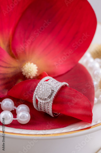 Studio shoot of diamond jewelry.