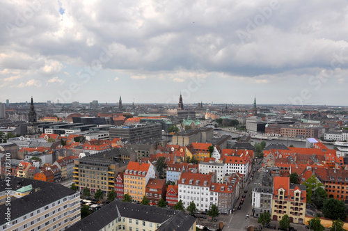 Aerial view over the roofs of Copenhag photo