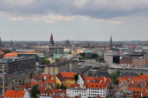 Aerial view over the roofs of Copenhag photo