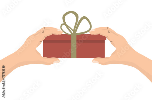 hand holding gift box