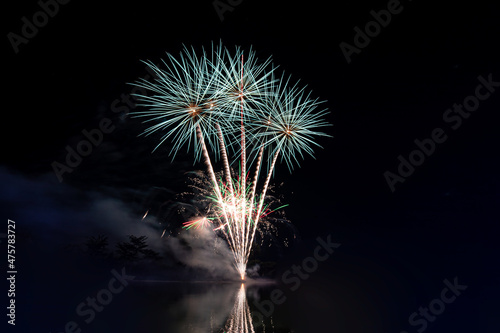 Colorful Fireworks  Traditional festival in thailand 