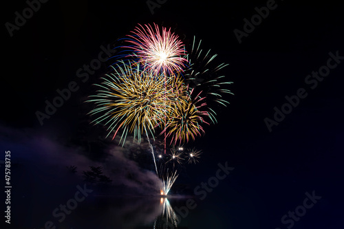 Colorful Fireworks  Traditional festival in thailand 