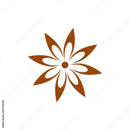 star anise logo icon design template vector