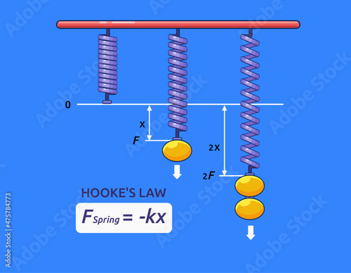 vector illustration of hooke's law. Spring diagram illustration