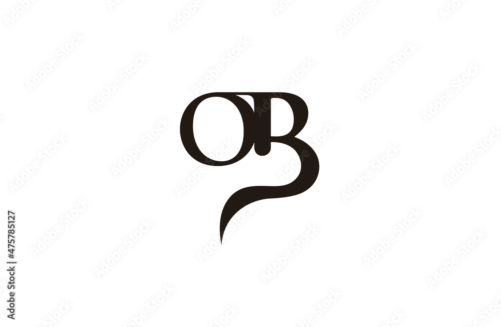 initial OB logo design vector