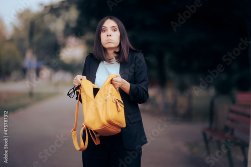 Wallpaper Mural Funny Woman Looking in Her Messy Backpack Not Finding Keys Torontodigital.ca