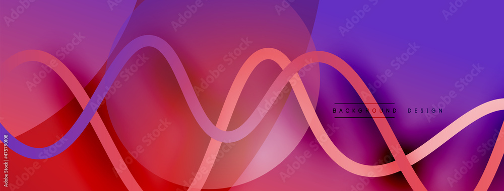 Abstract gradient background with wave line with shadow effect. Geometric composition. 3D shadow effects and fluid gradients Abstract gradient background with wave line with shadow effect. Geometric composition. 3D shadow effects and fluid gradients