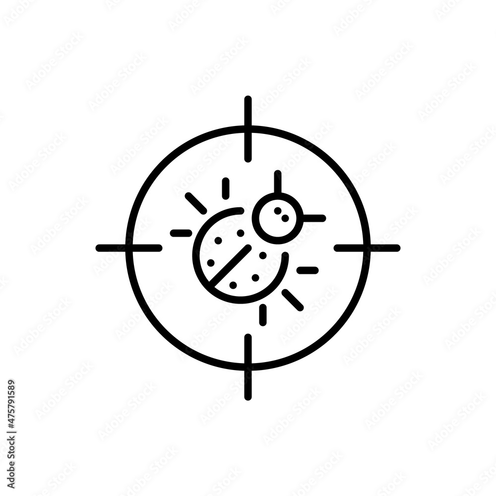 Automated pest control. Looking for bugs. Pixel perfect, editable stroke icon Automated pest control. Looking for bugs. Pixel perfect, editable stroke icon