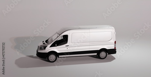 3d illustration of white delivery on white background
