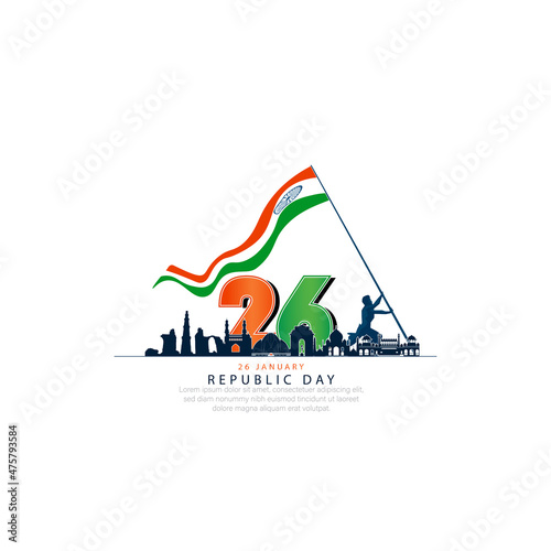 26 January-Happy Republic Day of India celebration.