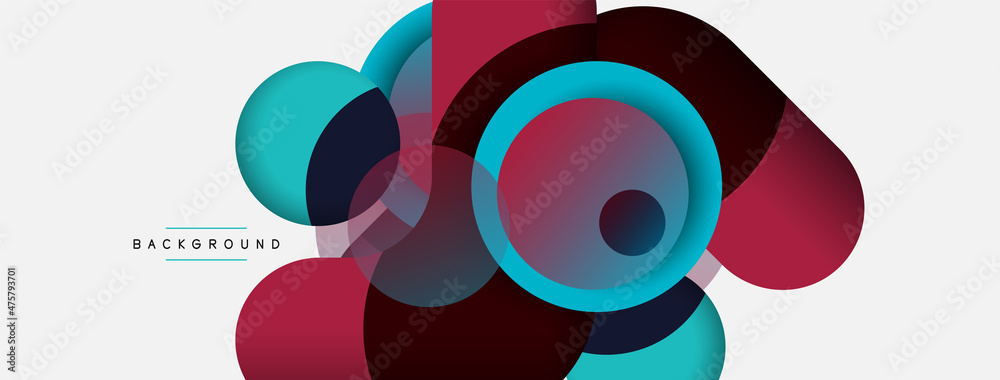 Circle and round shapes abstract background. Vector illustration for wallpaper banner background or landing page Circle and round shapes abstract background. Vector illustration for wallpaper banner background or landing page