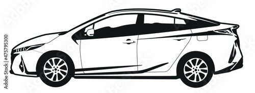 popular Hybrid car Vector illustration isolated on white