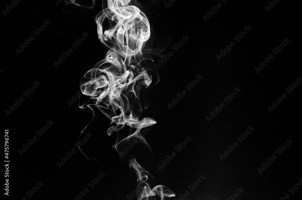 abstract fragment movement of white smoke on black background. abstract fragment movement of white smoke on black background.