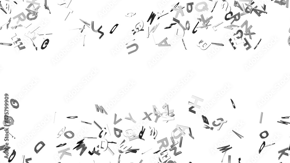 White alphabets on white background.
3D abstract illustration for background. White alphabets on white background.
3D abstract illustration for background.