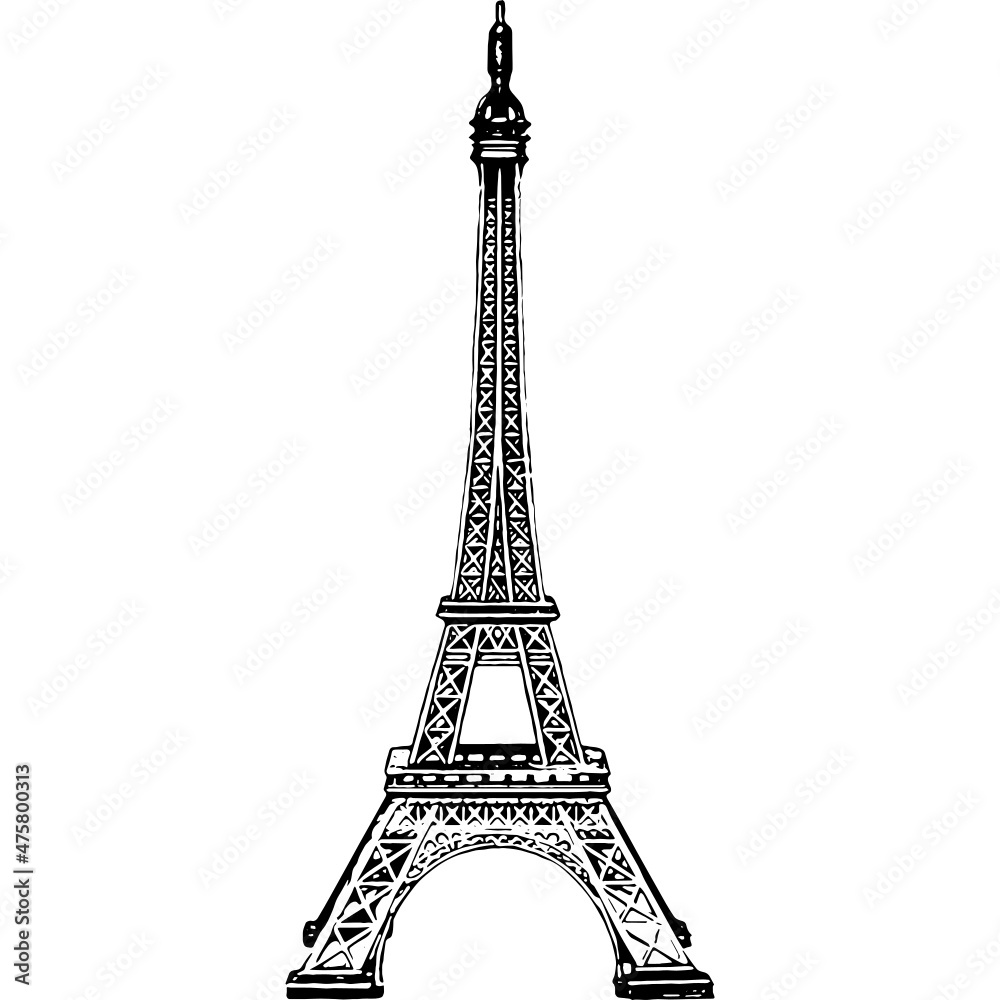 eiffel tower isolated on white Vector